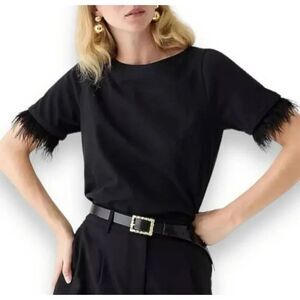 J. Crew Marine Blouse T Shirt Black S